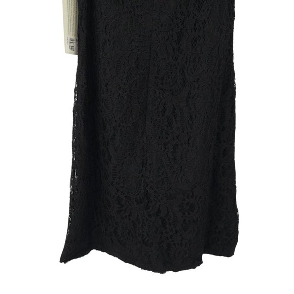 Gather & Gown Sheath Dress Women Size 0 Sleeveless Black Floral Lace Overlay NEW - Picture 13 of 13